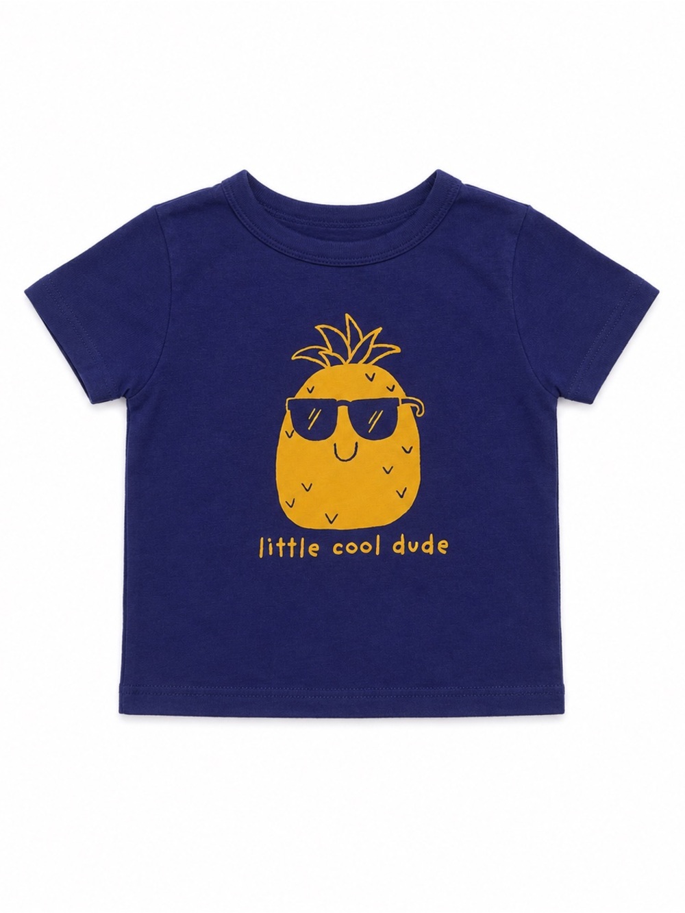 Navy baby Tee with Yellow Pineapple